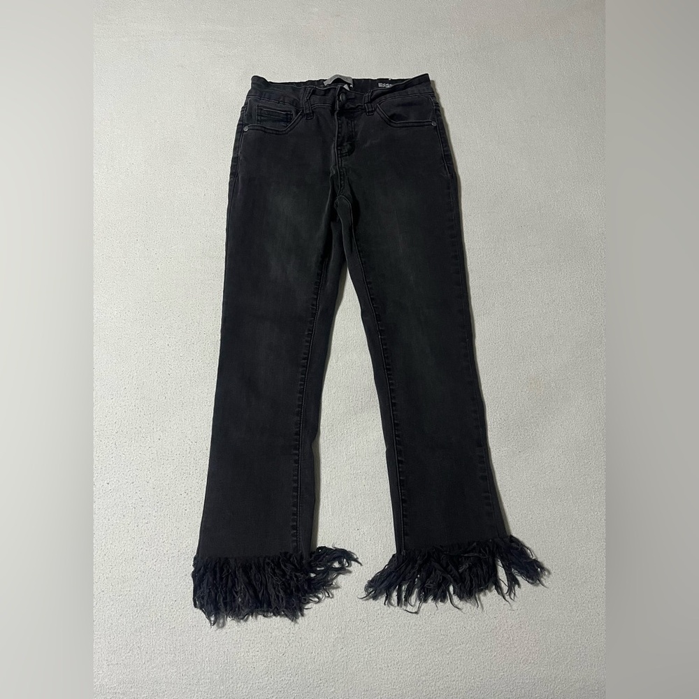 Judy Blue 5/27 (27x24.5) Cropped Fit Mid‎ Rise Stretch Denim Jeans Black Capri